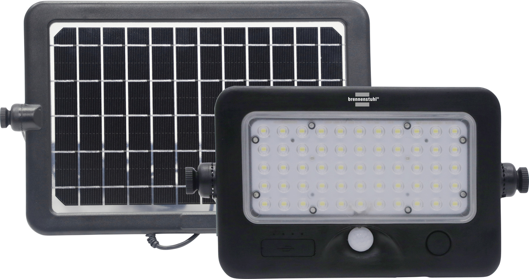 Multifunktions-LED-Solar mit ML IP65 Leuchte 1000 schwarz mit | SOL Solar-Panel brennenstuhl® doppelseitigem Bewegungsmelder