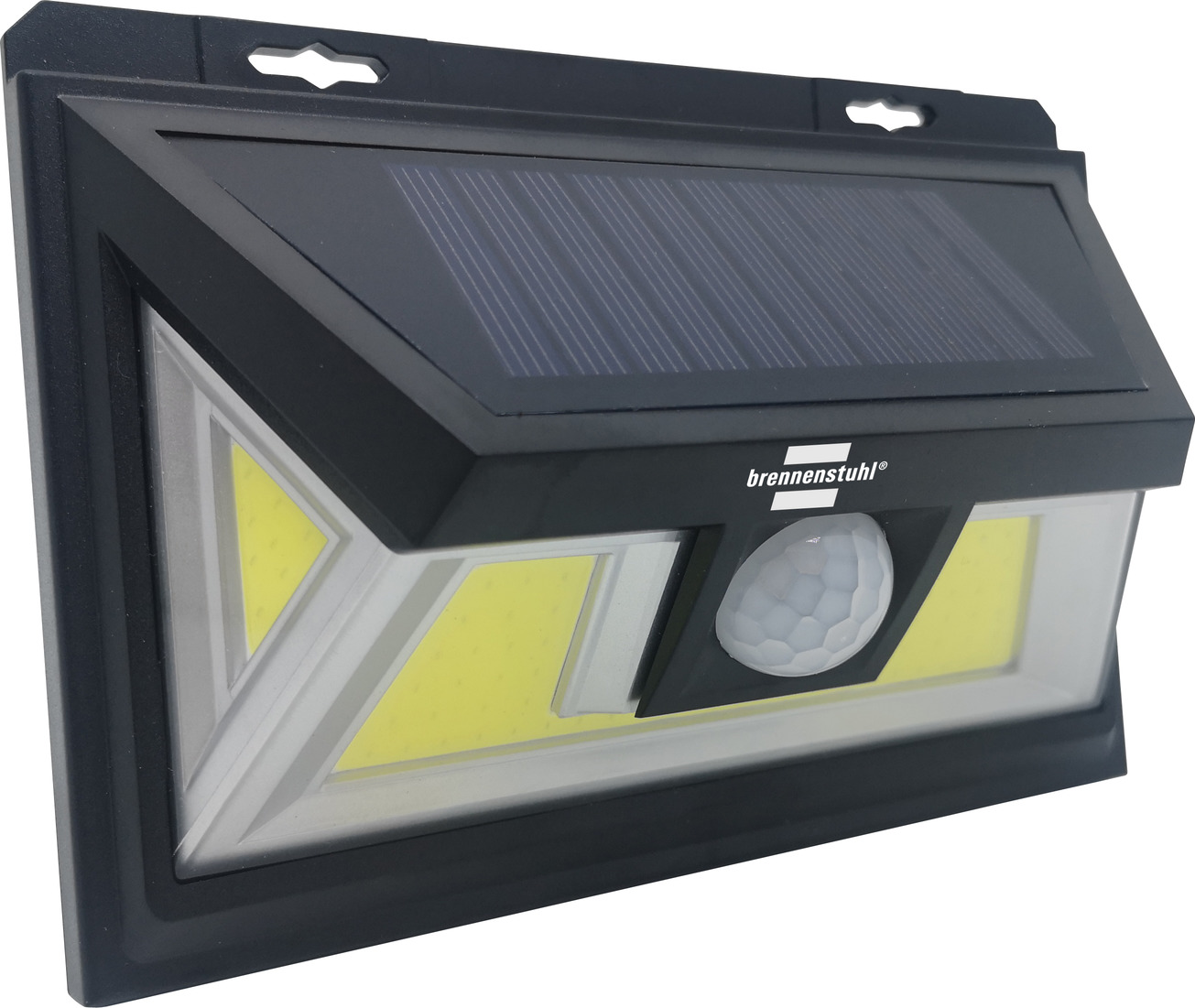 LED brennenstuhl® SOL IP65, PIR Bewegungsmelder, COB 10W, | 400 LED-Wandleuchte WL Solar 400lm, schwarz mit