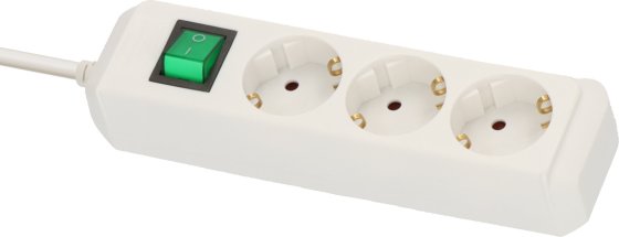 Eco-Line Steckdosenleiste mit Schalter 3-fach weiß 3m H05VV-F 3G1,5 - Produktansicht