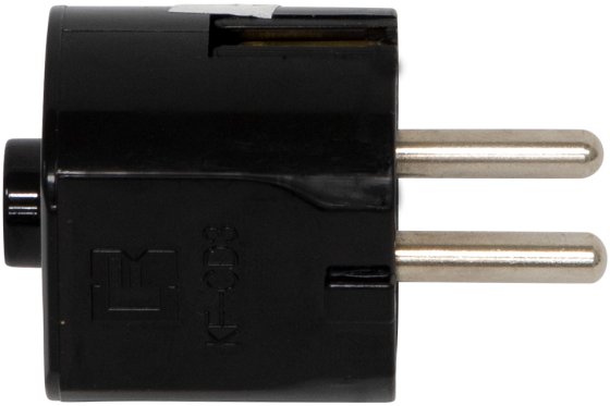 Schutzkontakt-Stecker 230V16A schwarz, IP20 - Produktbild