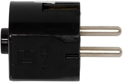 Schutzkontakt-Stecker 230V16A schwarz, IP20