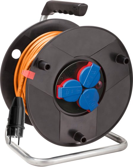 BAT ST Kabeltrommel 240, 3x Schutzkontakt-Steckdosen 230V/16A, 25m AT-N07V3V3-F 3G1,5 orange, IP44 - Produktbild