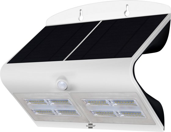 LED Solarwandleuchte mit Sensor SOL WAVE 800, mit Dämmerungssensor und Bewegungsmelder, IP65, 6,8W, 800lm, weiss/schwarz - Produktbild