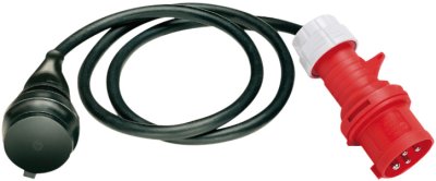 CEE-Adapterkabel IP44 1,5m schwarz H07RN-F 3G2,5 CEE-Stecker 400V/16A