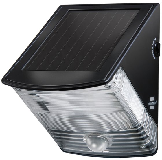 Solar LED-Wandleuchte SOL 04 plus IP44 mit Infrarot-Bewegungsmelder 2xLED 0,5W 85lm, schwarz - Produktbild