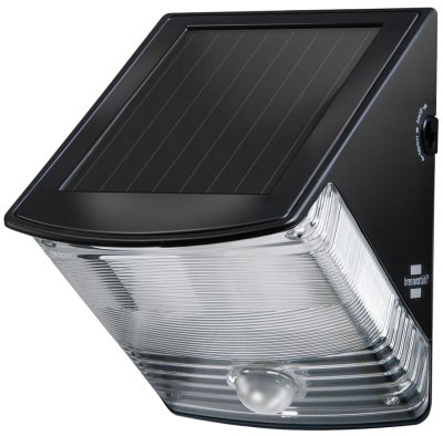 Solar LED-Wandleuchte SOL 04 plus IP44 mit Infrarot-Bewegungsmelder 2xLED 0,5W 85lm, schwarz