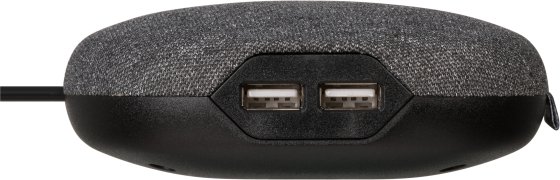 brennenstuhl®estilo Ladestation mit Textiloberfläche 1xEurosteckdose und 2xUSB-Charger schwarz/anthrazit - Produktansicht